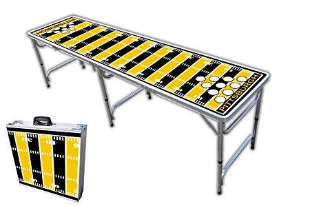 8-Foot Professional Beer Pong Table w/OPTIONAL Cup Holes - Pittsburgh Football Field Graphic
