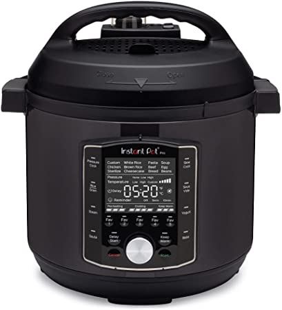 Instant Pot Pro 10-in-1 Electric Multi Functional Cooker - Pressure Cooker, Slow Cooker, Rice Cooker, Steamer, Sauté, Sterilizer, Yogurt Maker, Sous Vide - Black Stainless Steel, 1200 W, 5.7L