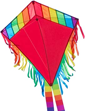 CIM Single line kite - Maya Eddy RED - for children from 3 years onwards - 65x72cm - incl. kite line and kite tails