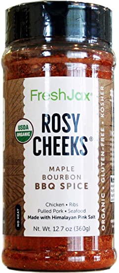 FreshJax Seasoning Spice Rosy Cheeks Organic Maple Bourbon BBQ Rub Blend, Extra Large 12.7oz