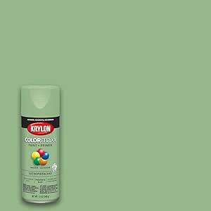 Krylon K05575007 COLORmaxx Spray Paint and Primer for Indoor/Outdoor Use, Satin Pistachio 12 oz