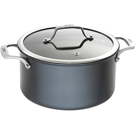 Bialetti 07465 Sapphire induction compatible nonstick hard anodized dutch oven stockpot with lid, 6 quart, Dark Blue