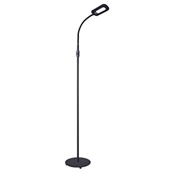 AUKEY Floor Lamp, 6.5W LED Eye-Cared Lamp with Flexible Gooseneck, Metal Button Switch for Livingroom, Bedroom, and Study