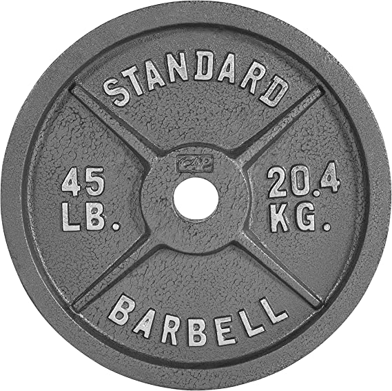 WF Athletic Supply Traditional/Classic 2-Inch Hole Solid Cast Iron Olympic Barbell Weight Plates - Great for Strength Training, Weightlifting, Bodybuilding & Powerlifting, Multiple Choices Available