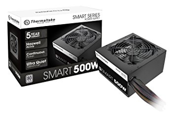 Thermaltake SMART 500W Continuous Power ATX 12V V2.3 / EPS 12V 80 PLUS Active PFC Power Supply PS-SPD-0500NPCWUS-W