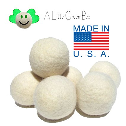 6 Eco-Friendly Wool Dryer Balls -Set of Six 100% Handmade, Natural and Unscented