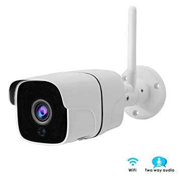 Inwerang 1080P WiFi IP Bullet Security Camera, 2MP Onvif Network CCTV Camera, IP66 Waterproof Outdoor/Indoor, 49ft IR Night Vision, Audio in(Built-in Microphone), Support Max 64GB SD Card(External)