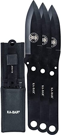 KA-BAR Throwing Knife Set with Sheath 3 Pcs, Black