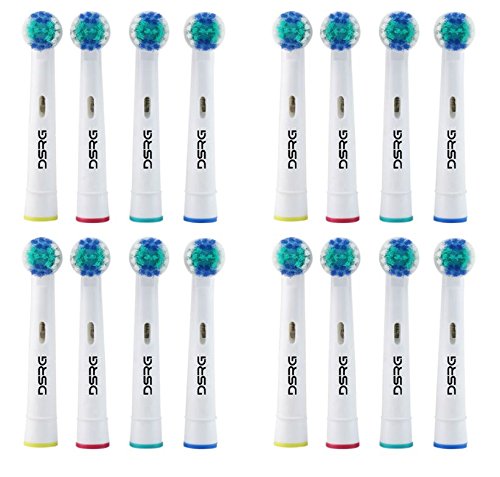 DSRG [Precision Clean] 16pcs. for the PRICE of Electric Toothbrush Replacement Brush Heads COMPATIBLE WITH ORAL-B, Vitality Precision Clean, Dual Clean, Floss Action, Sensitive Clean, White Clean, Professional Care, Deep Sweep, Advance Power