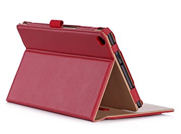 ProCase ASUS ZenPad 8.0 Z380M Case (2015 ZenPad Z380C,Z380CX,Z380KL) - Stand Cover Folio Case for ASUS ZenPad 8.0 8-Inch Tablet, Multiple Viewing angles, Document Card Pocket (Red)