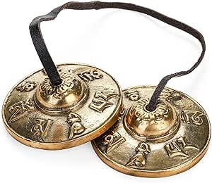 Foraineam Tingsha Cymbals Meditation Chime Bells, 2.5 Inch Brass Tibetan Tingsha Bells Relaxation Musical Instruments for Mindfulness, Chakra Healing, Stress Relief, Sound Awakening, Yoga Meditation