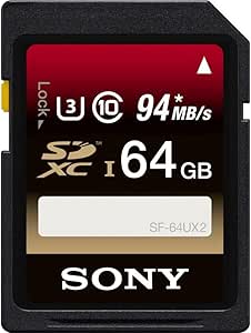 Sony 64GB Class 10 UHS-1/U3 SDXC up to 94MB/s Memory Card (SF64UX2/TQ)