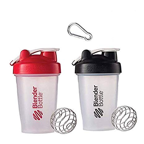 Classic Blender Bottle with Stainless Steel Wire Whisk Ball - The World’s Best Selling and Original Iconic Design - BPA and Sulfate Free for All of Your Shaker Bottle Needs - 2 Pack (Various Colors)