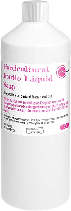 Horticultural Gentle Liquid Soap 250ml (or 1 Litre) Biodegradable and derived from Plant Oils - Use with PINK SUN Organic Neem Oil for Natural Neem Spray