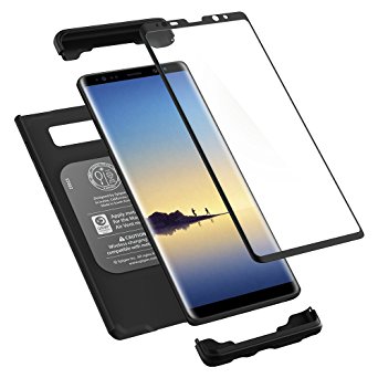 Spigen Thin Fit 360 Galaxy Note 8 Case with Exact Slim Full Protection and Tempered Glass Screen Protector for Galaxy Note 8 (2017) - Black