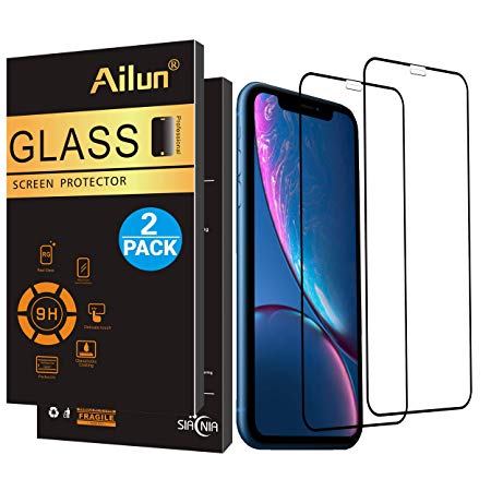 AILUN Screen Protector Compatible iPhone XR (6.1inch 2018 Release),[2Pack], Tempered Glass,Anti-Scratch,Full Notch Coverage