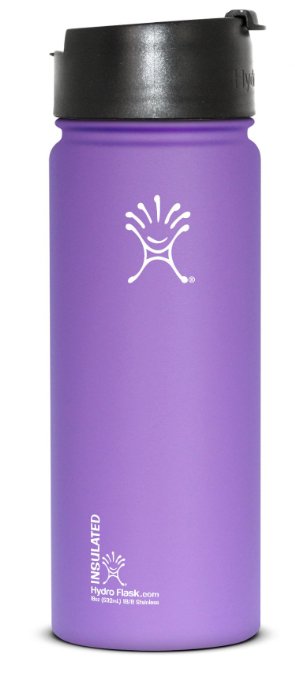 Hydro Flask Insulated Stainless Steel Water Bottle Wide Mouth with Hydro Flip Lid, 18-Ounce