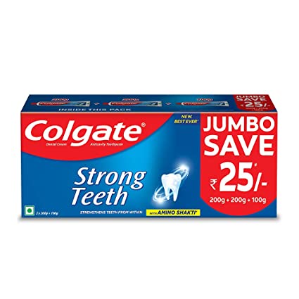 Colgate Strong Teeth Anticavity Toothpaste with Amino Shakti - 500gm Saver Pack