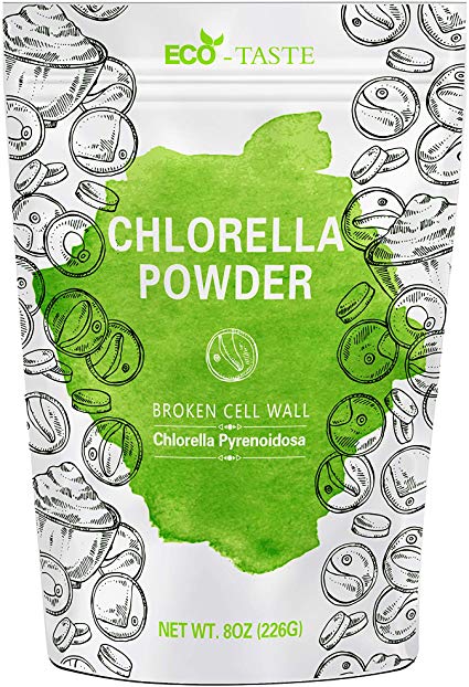 Chlorella Pyrenoidosa Powder (Broken Cell Wall) Superfoods for Vitamins, Proteins, Chlorophyll, 8 Ounce
