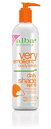 Alba Botanica Very Emollient Body Lotion Daily Shade Formula SPF 15 -- 12 fl oz