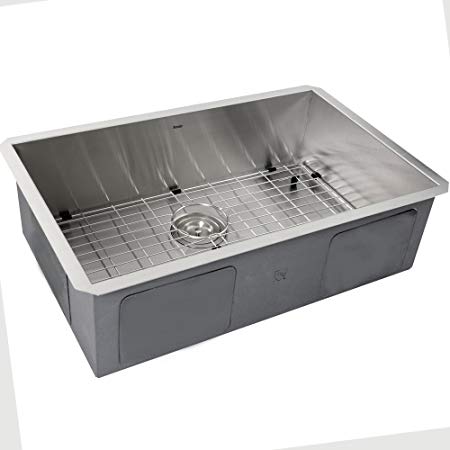 Nantucket Sinks ZR2818-16 28-Inch Pro Series Single Bowl Undermount Kitchen Sink, Stainless Steel