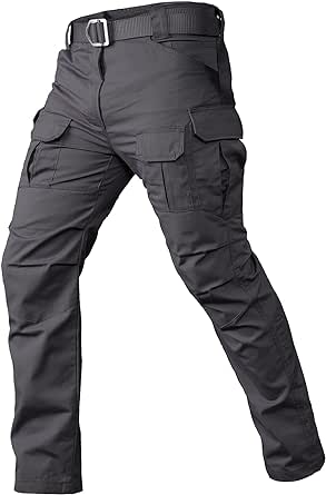 CARWORNIC Gear Men's Tactical Cargo Pants Waterpoof Lightweight Rip Stop EDC Military Combat Trousers