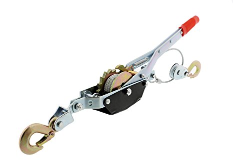 ABN 2 Ton Single Gear Hand Puller - 2 Hooks for Pulling, Stretching, and Moving Heavy Loads