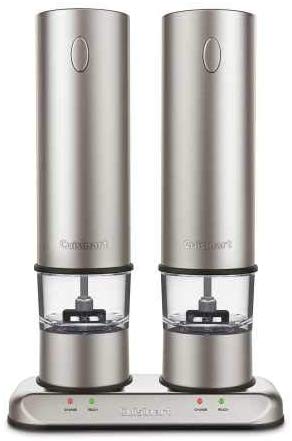 Cuisinart Rechargeable Electric Salt & Pepper Mill Set in Brushed Stainless Steel SP-4Newest Model