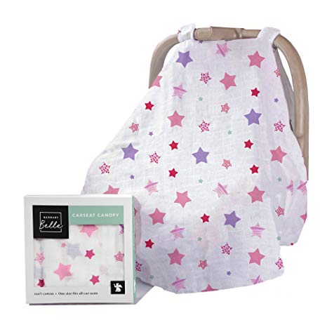 Barnaby Belle 'Pink' Baby Car Seat Covers, Girls or Boys Infant Carseat Canopy Cover