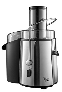 Chef's Star Juicer Wide Mouth Fruit & Vegetable Juice Extractor - Stainless Steel - 220V - Type F Plug for Germany, Spain, Sweden, & more!