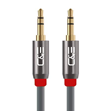 C&E CNE47159 3.5mm Aux Male to Male Stereo Audio Cable Compatible for iPhone, iPad or Smartphones, Tablets, Media Players (Grey, 10 Feet/3 Meters, 2 Pack)