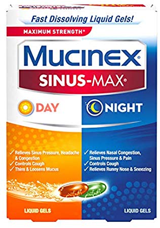 Mucinex Sinus-Max Max Strength Day & Night Liquid Gels 24 ct (Pack of 2)