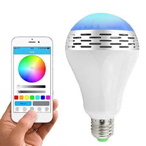 Toprime®Bluetooth Smart LED Light Bulb Speaker Dimmable Multicolored Color Changing LED Bedside Desk Lights Bar Sinks - Smartphone Remote Controlled