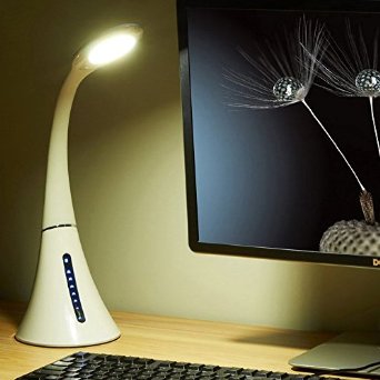 Lelife LED Desk Lamp With Memory Function Sturdy Gooseneck,Dimmable,3 LED Color,Perfect For Reading,Sewing