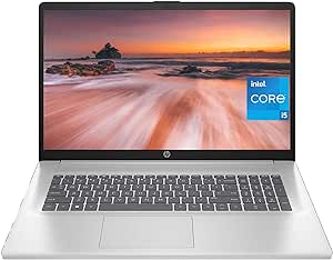 HP 2023 Newest 17 Laptop, 17.3 Inch FHD Anti-Glare Display, 13th Gen Intel 10-Core i5-1335U(Beat i7-1255U), 16GB RAM, 512GB SSD, Intel Iris Xe Graphics, Backlit Keyboard, Windows 11 Home, Silver