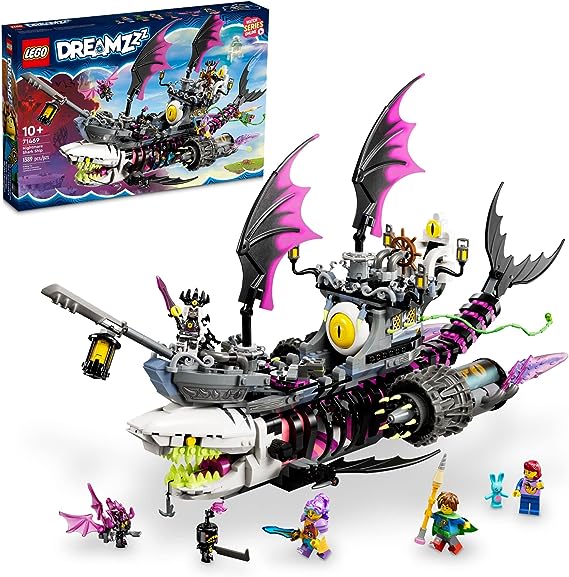 LEGO DREAMZzz Nightmare Shark Ship 71469, Construct The Building Toy Set as a Flying Pirate Ship or a Monster Truck, Includes 4 Minifigures, Shark Toy, Gift for Tweens and Kids Ages 10 and Up