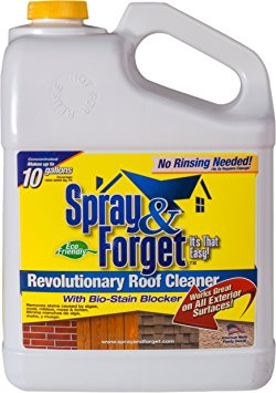 Spray & Forget Revolutionary Roof Cleaner Concentrate, 1 Gallon Bottle, 2 Count, Outdoor Cleaner, Mold Remover, Mildew Remover