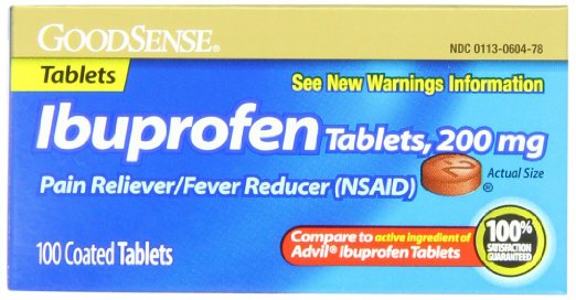 GoodSense Ibuprofen Pain Reliever/Fever Reducer Tablets (NSAID), 200 mg, 100 Count