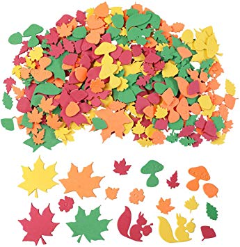 500PCS Thanksgiving Foam Stickers, Variety Packs 3D Fall Leaf Stickers Decoration for Scrapbooking, Kids, Toddlers, Teachers, Including Acorns, Mushrooms, Squirrels, Maple Leaves Stickers