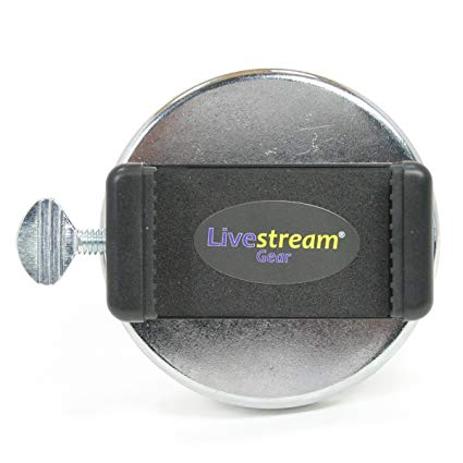 Livestream Gear - 100 lb. Magnetic Phone Mount Regular Size Phones. Super Strong. Great for Video at The Gym, Pictures, Livestreaming, or WOD. (Md. Magnetic Mount)