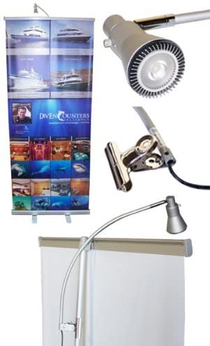 Signworld Banner Stand Light - LED Clip On for Retractable Roll Up Banner Displays & Trade Show Booths
