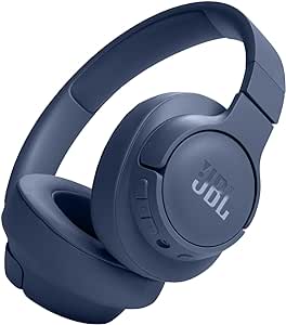 JBL Tune 720BT - Wireless Over-Ear Headphones Pure Bass Sound, Bluetooth 5.3, Up to 76H Battery Life and Speed Charge, Lightweight, Comfortable and Foldable Design (Blue)