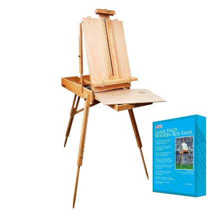 US Art Supply Coronado French Style Easel & Sketchbox with 12" Drawer, Wooden Pallete & Shoulder Strap