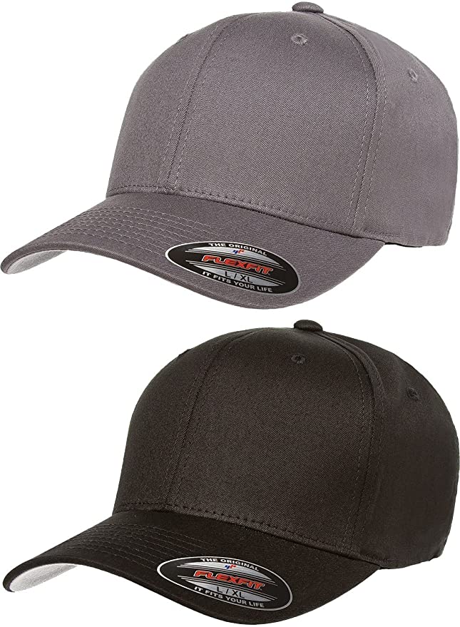 2-Pack Premium Original Flexfit V-Flexfit Cotton Twill Fitted Hat 5001