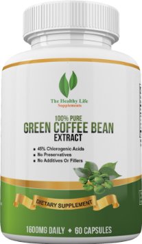 100% Pure Green Coffee Bean Extract supplement with powerful CGA antioxidant- Highest Potency 800 MG Capsules - Powerful weight loss fat burner formula for Men and Women