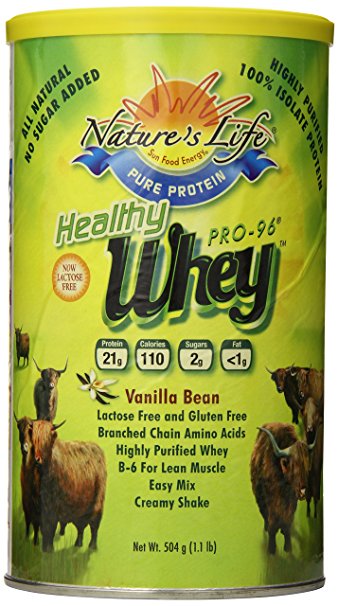 Nature's Life  Healthy Whey  Pro 96, Vanilla Bean, 1.1 Pound