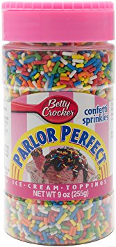 Betty Crocker Parlor Perfect Topping Confetti Sprinkles 9 OZ (Pack of 3)