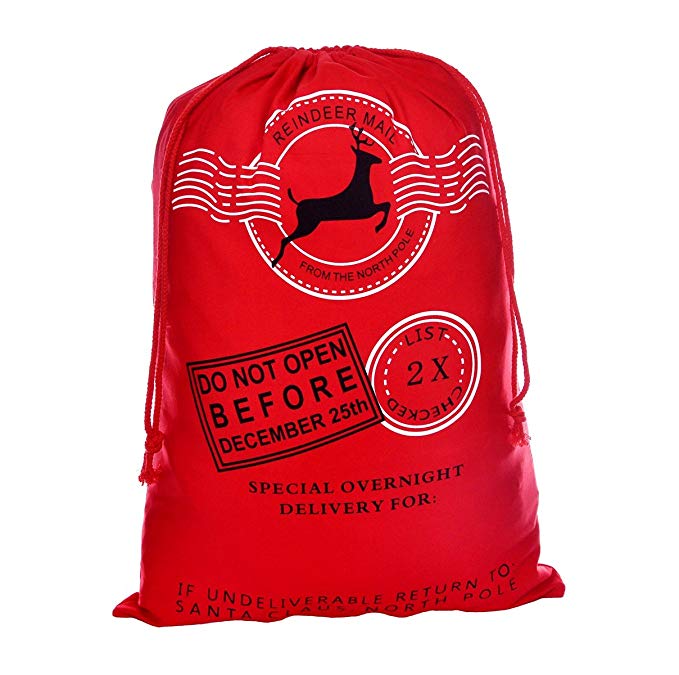 Professional Santa Bag Christmas Bag VANORIG Cute Christmas Gift Bag Santa Sack ,Pack of 1 (Red HK-11)