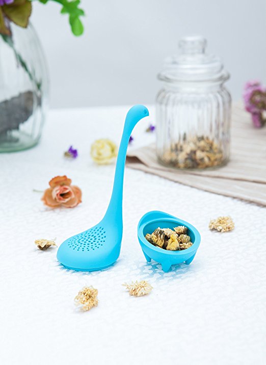 VinMax Baby Nessie the Loch Ness Monster Silicone Tea Infuser and Strainer (Blue)