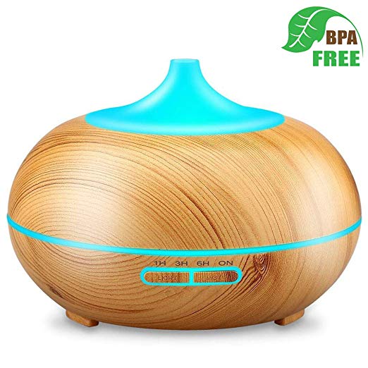 ZEPST Essential Oil Diffuser, Aroma Essential Oil Diffuser,300ml Ultrasonic Cool Mist Air Humidifier with 7Color Change LED Light,Waterless Auto-Off,Fragrance Diffuser for Yoga/Spa/Baby Room
